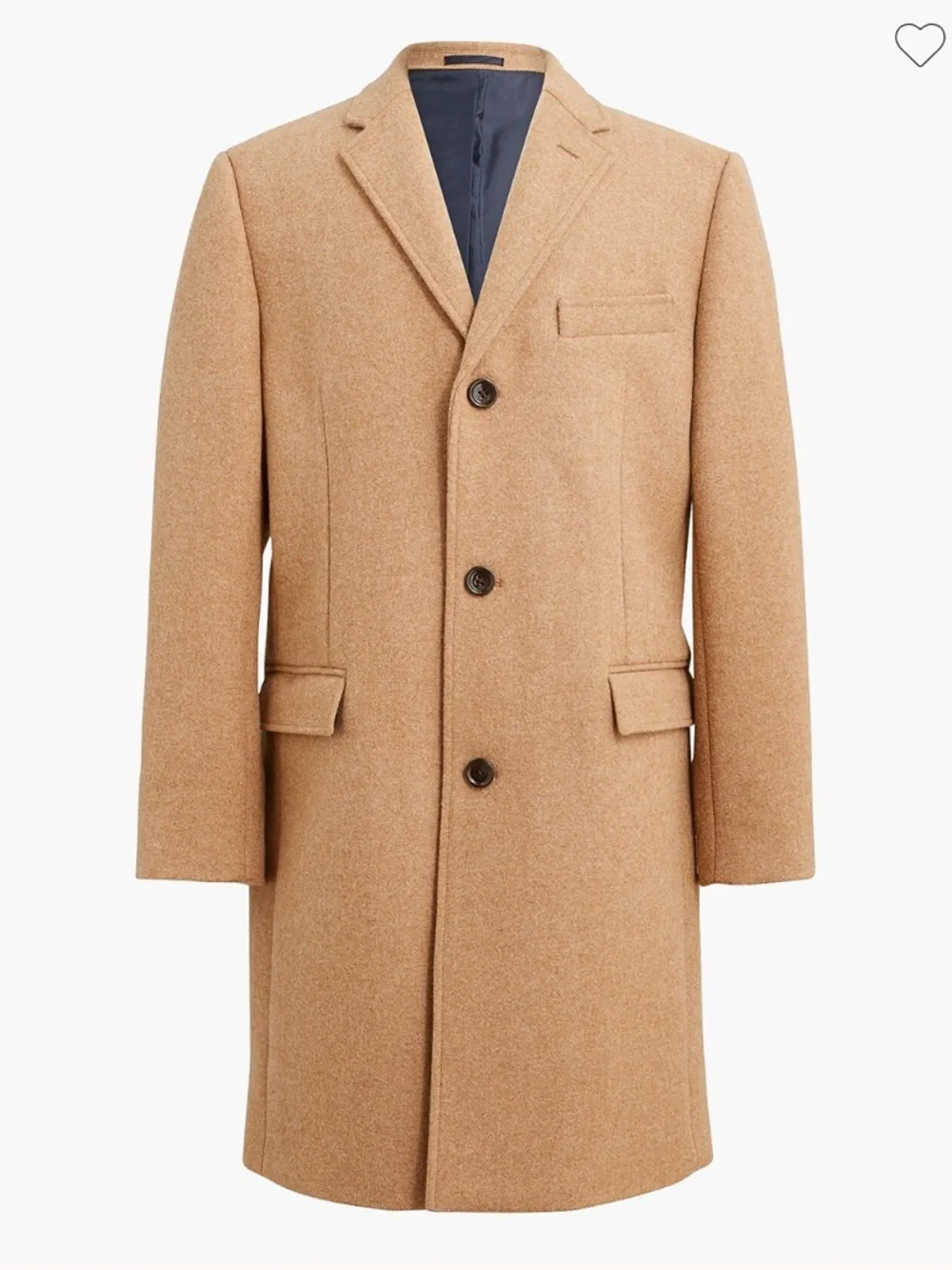 J. Crew Thompson Wool Top Coat in Camel Size 38 NEW